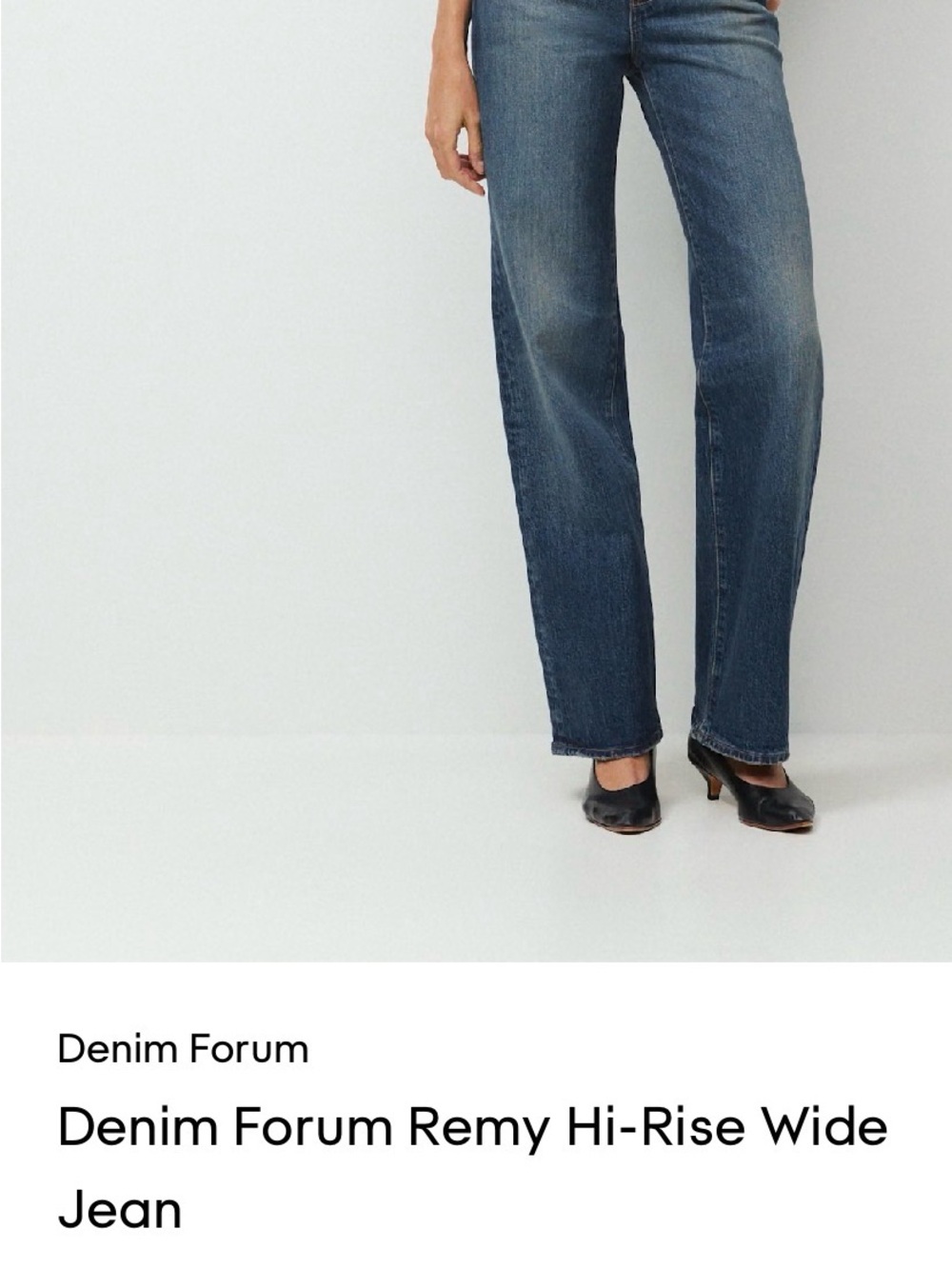 Denim Forum Remy Hi-Rise Wide Leg Jeans - Medium Blue Wash